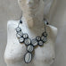 NECKLACE BLACK GREY CIRCLES ON CORD