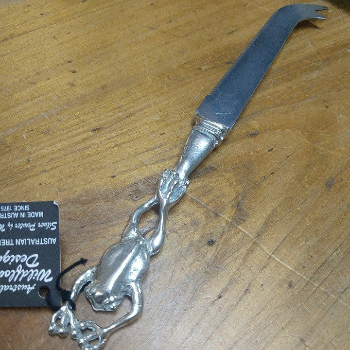 AUSTRALIAN MADE SILVER PEWTER CHEESE KNIFE