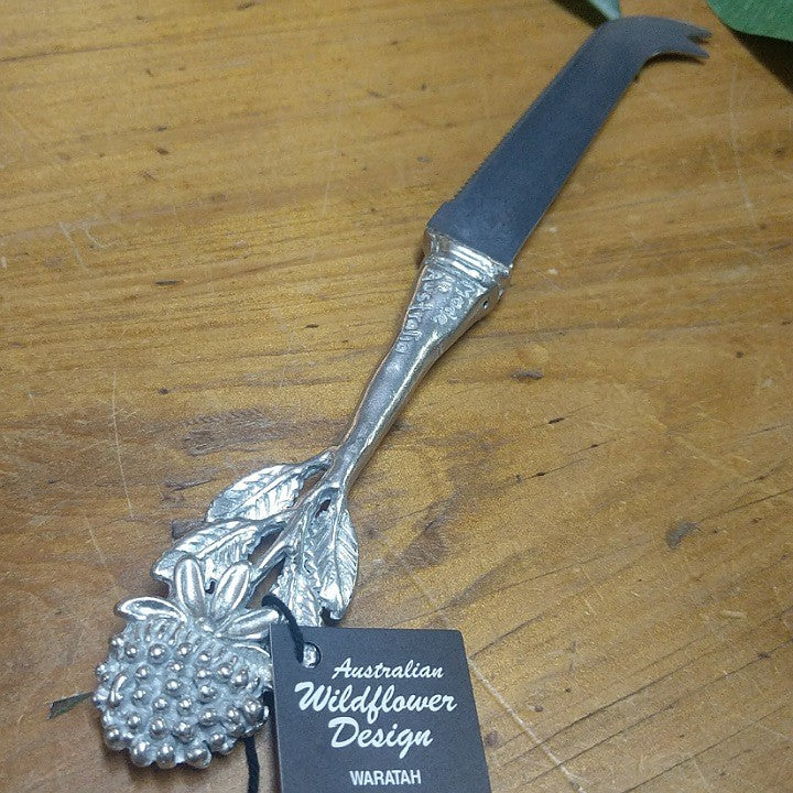 AUSTRALIAN MADE SILVER PEWTER CHEESE KNIFE