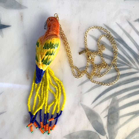 YELLOW PARROT NECKLACE