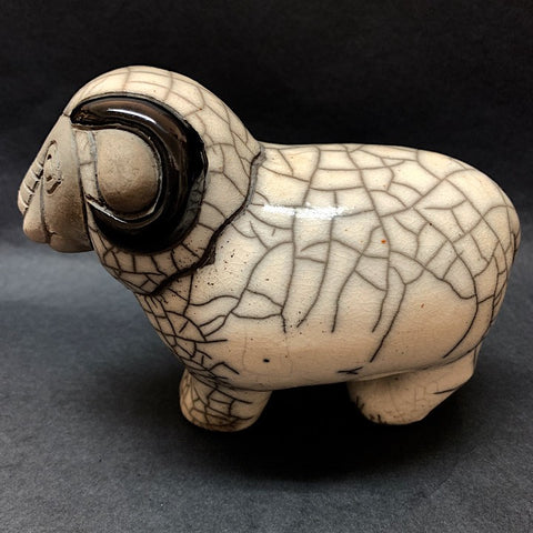 AFRICAN CERAMIC RAM FIGURINE