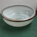 MILKY WHITE GLASS SALAD OR FRUIT BOWL SILVER RIM