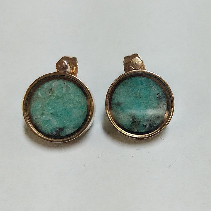 AMAZONITE CAPTURED IN ROSE GOLD EARRINGS