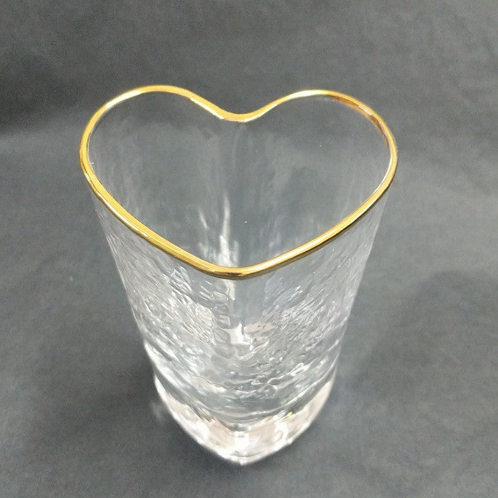 HEART SHAPED GLASS CUP VASE
