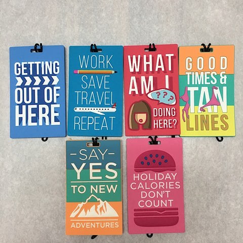 LUGGAGE TAGS - 6 FUN DESIGNS
