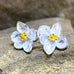 SILVER FLOWER STUD EARRINGS YELLOW GOLD