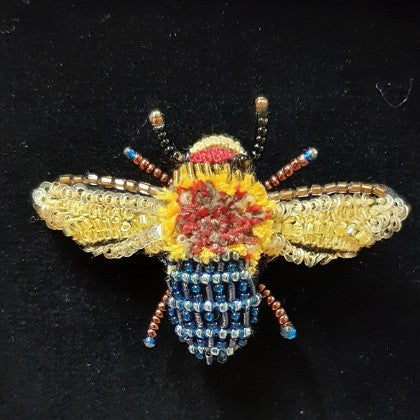 HAND EMBROIDERED BEADED SEQUINED BROOCH