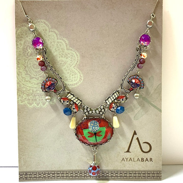AYALABAR RED DRAGONFLY NECKLACE