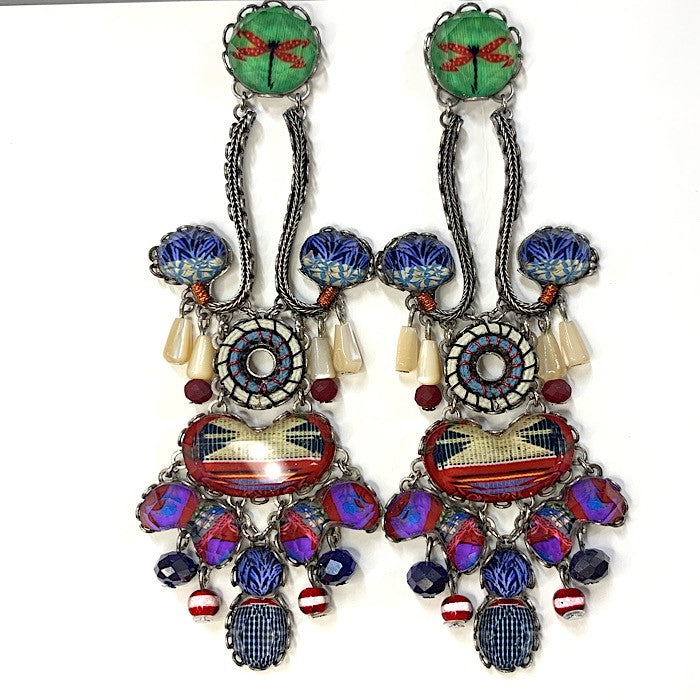 AYALABAR EARRINGS RED DRAGONFLY