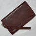 LEATHER CLUTCH WALLET BAG TOFFEE