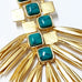 TURQUOISE IN GOLD FIREWORKS EARRINGS
