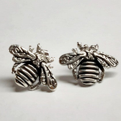 EARRINGS STERLING SILVER BEE STUDS