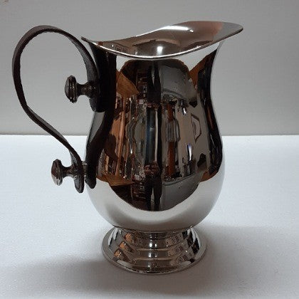 JUG 9" NICKEL PLATED WITH LEATHER HANDLE