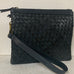 LEATHER CROSS BODY WOVEN NAVY