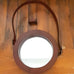 LEATHER FRAMED ROUND HANGING MIRROR
