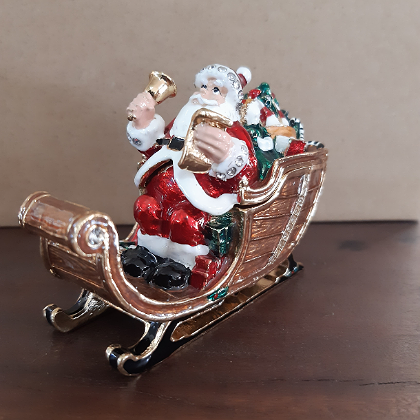 CHRISTMAS TRINKET BOX SANTA SLEIGH