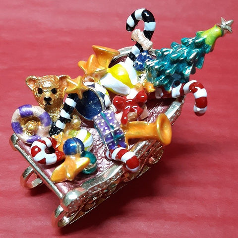 CHRISTMAS TRINKET BOX SLEIGH WITH GIFTS