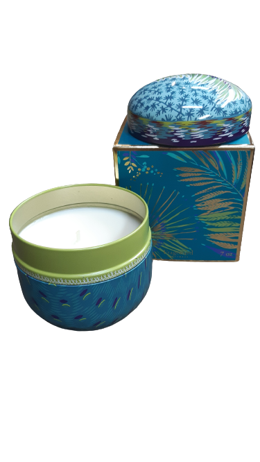 LEMONGRASS SCENTED CANDLE IN PAINTED TIN JAR
