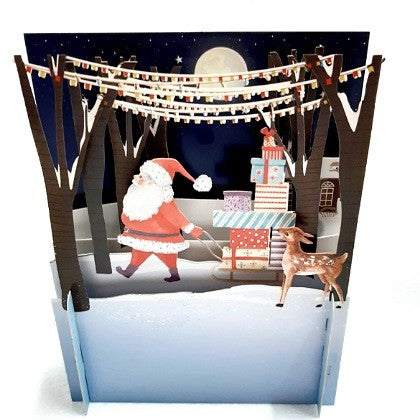 CHRISTMAS CARD POP UP SANTA WITH GIFTS