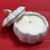 BOXED CANDLE IN WHITE CERAMIC PUMPKIN