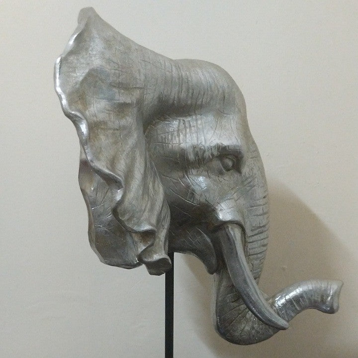 SILVER ELEPHANT HEAD