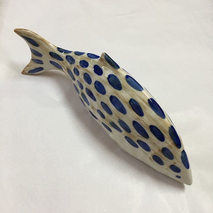 PISCES BLUE SPOTTED CERAMIC FISH