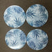 CORK BACKED PLACEMATS ROUND SET 4 BLUE LEAVES