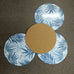 CORK BACKED PLACEMATS ROUND SET 4 BLUE LEAVES