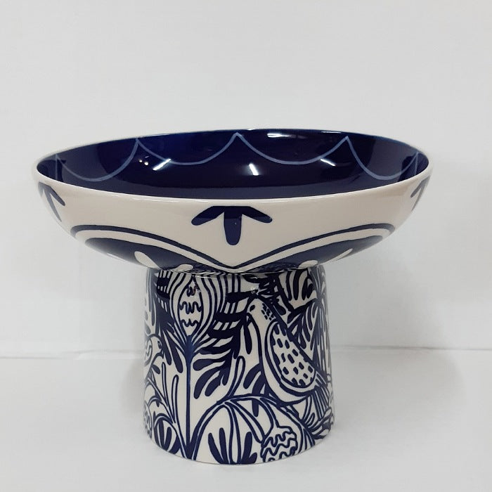 BLUE PALM FOOTED BOWL