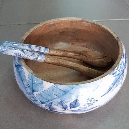 MANGO WOOD BOWL WITH SERVERS