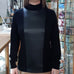 LEATHER FRONT MERINO WOOL SWEATER