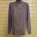 LEATHER FRONT MERINO WOOL SWEATER TOFFEE