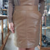 LEATHER SKIRT TOFFEE COLOUR