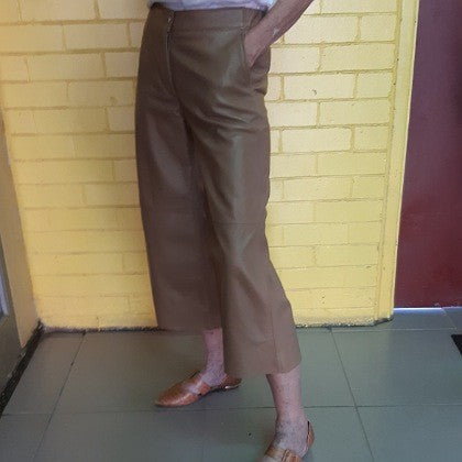 LEATHER PANTS TOFFEE COLOUR SIZE 3